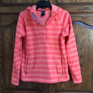 The North Face women’s orange pullover with hood